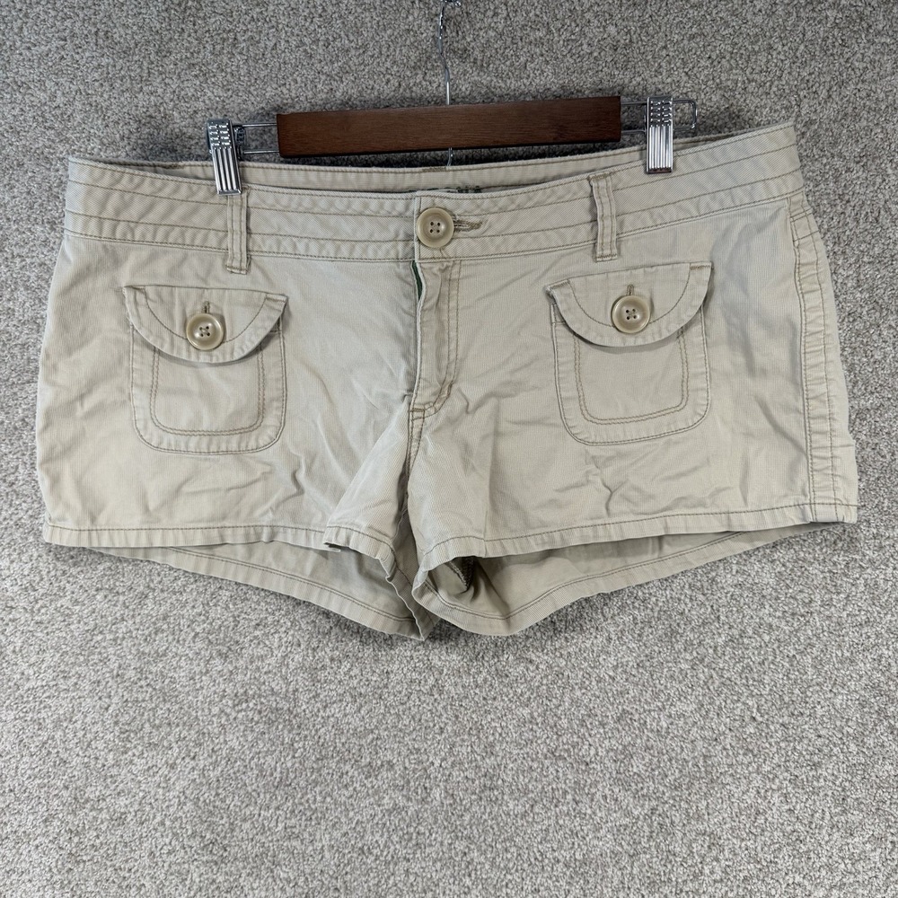 VTG‎ Y2K Arizona Women's Micro Cargo Shorts Sz 17 Juniors Skater Utility Khaki